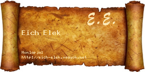 Eich Elek névjegykártya